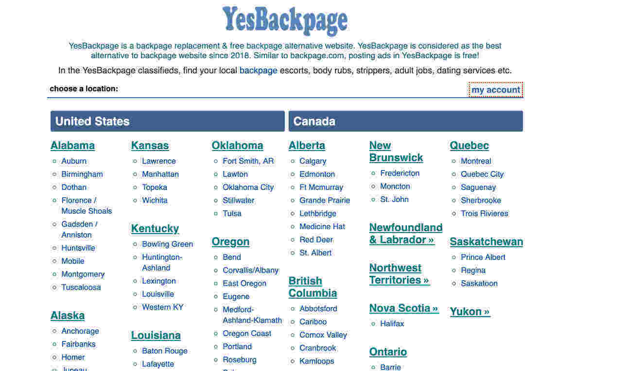 What are Yesbackpage and the top 17 alternatives